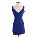 Guess Cocktail Dress - Mini: Blue Solid Dresses - Women's Size 0
