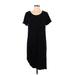 Jessica Simpson Casual Dress - Shift Scoop Neck Short sleeves: Black Print Dresses - Women's Size Large