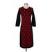 Anne Klein Casual Dress - Midi: Black Argyle Dresses - Women's Size Small