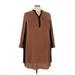 Lane Bryant Casual Dress - Shift V-Neck 3/4 sleeves: Brown Solid Dresses - Women's Size 24 Plus