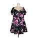 City Chic Cocktail Dress - A-Line: Black Floral Dresses - New - Women's Size 22 Plus