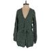 H&M Romper V Neck Long sleeves: Green Rompers - Women's Size 2