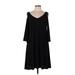 MSK Casual Dress - A-Line: Black Solid Dresses - Women's Size Large