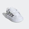 Klettschuh ADIDAS SPORTSWEAR "GRAND COURT 2.0 KIDS", Gr. 25, weiß (cloud weiß, matte silber, cloud weiß), Synthetik, sportlich, Schuhe, Design auf den Spuren des adidas Superstar, für Kinder