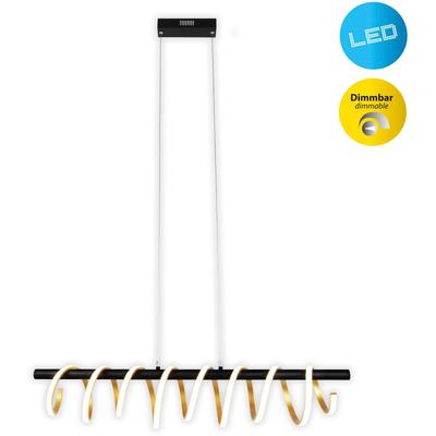 NÄVE LED Pendelleuchte "Belleza", schwarz (schwarz, gold), B:20,00cm L:100,00cm, Lampen, Hängeleuchte warmweiß, 3-Stufen