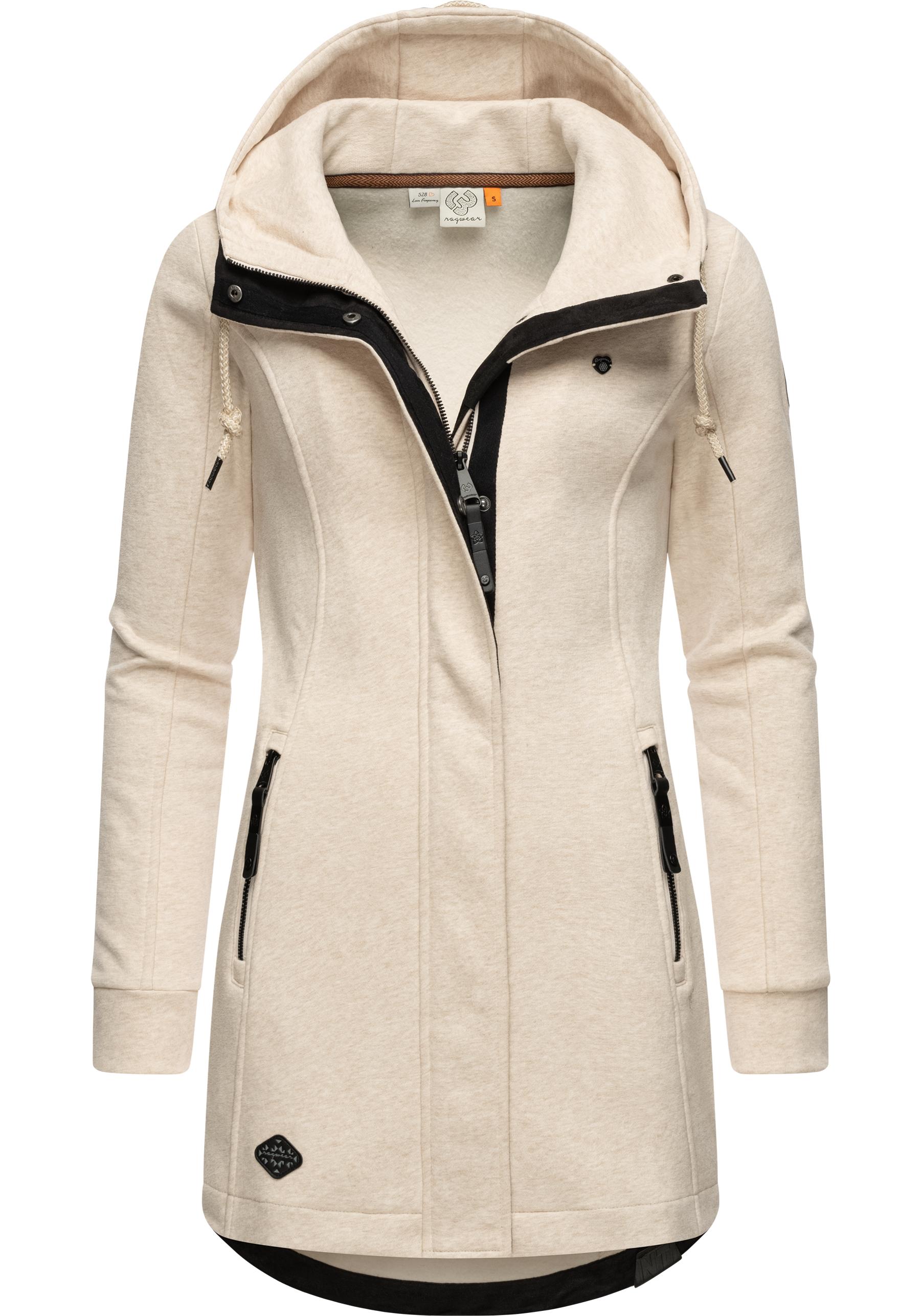 Langjacke RAGWEAR "Letty Intl.", Damen, Gr. L (40), beige, Sweatware, Obermaterial: 54% Polyester, 41% Baumwolle, 5% Viskose. Futter: 54% Polyester, 41% Baumwolle, 5% Viskose, tailliert ca. Mitte Oberschenkel, hoch geschlossener Ausschnitt, Ärmel... Image