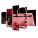 Design Art Pink Fashion Bag & Champagne V - Fashion Metal Wall Decor Set Metal in Black/Pink | 32 H x 60 W x 1 D in | Wayfair MT71155-373