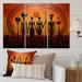 Dakota Fields African Tribal Rhythms I - African Metal Wall Decor Set Metal in Orange/Yellow | 28 H x 36 W x 1 D in | Wayfair