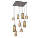 Hammerton Studio Vessel 9 - Light LED Cluster Pendant Glass in Gray/White/Brown | 16.7 H x 28.3 W x 28.3 D in | Wayfair CHB0091-09-GP-B-C01-L1