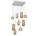 Hammerton Studio Vessel 9 - Light LED Cluster Pendant Glass in Gray/White/Brown | 16.7 H x 28.3 W x 28.3 D in | Wayfair CHB0091-09-CS-B-C01-L3