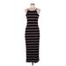 Casual Dress - Midi: Black Stripes Dresses - Women's Size Medium