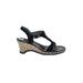 indigo by Clarks Wedges: Black Print Shoes - Women's Size 7 1/2 - Open Toe