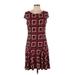 Just... Taylor Casual Dress - A-Line: Burgundy Aztec or Tribal Print Dresses - Women's Size 10