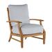 Summer Classics Croquet Teak Patio Chair w/ Cushions Wood in Brown/White | Wayfair 28374+C032H749W749