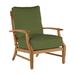 Summer Classics Croquet Teak Patio Chair w/ Cushions Wood in Brown/White | Wayfair 28374+C032H4302N