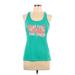 Active by Old Navy Active Tank Top: Teal Solid Activewear - Women's Size Large