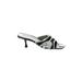 Sigerson Morrison Heels: Slip On Kitten Heel Cocktail Silver Shoes - Women's Size 7 1/2 - Open Toe