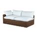 Summer Classics Montecito 75.25" Wide Outdoor Wicker Right Hand Facing Loveseat w/ Cushions Wicker/Rattan/Olefin Fabric Included in Brown | Wayfair
