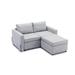 Gray/Brown Sectional - Latitude Run® Brayana 2-Piece Slipcovered Sectional Linen | 33.46 H x 34.25 W x 61 D in | Wayfair