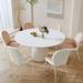 Orren Ellis French luxury cream style round household modern simple dining table sets. in White | 29.5 H x 47.2 W x 47.2 D in | Wayfair