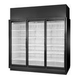 True TRM3M-BLK-WHT-1BLKLLL-NN-4 98" 3 Section Supermarket Display Refrigerator, (3) Left Hinge Doors, Black, 208-240v | True Refrigeration