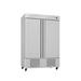 Infrico IRR-AN49MX 54 1/2" 2 Section Commercial Refrigerator Freezer - Solid Doors, Bottom Compressor, 115v, Silver