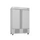 Infrico IRR-AN49MX 54 1/2" 2 Section Commercial Refrigerator Freezer - Solid Doors, Bottom Compressor, 115v, Silver