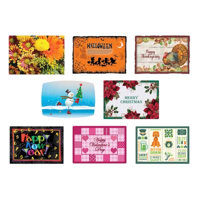 Hoffmaster 857208 Placemat - 14" x 10", Paper, Holiday, Multi-Colored