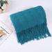 Solid Soft Rectangle Lightweight Sofa Throw Couch Cover Knitted Decors Blanket
