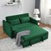 Convertible Sleeper Sofa Bed with Detachable Arm Pockets, Velvet Loveseat Sofa Pull Out Bed with Pillows & Adjustable Backrest