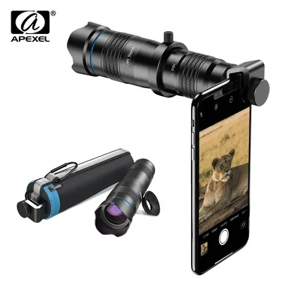 APEXEL Optic telefon kamera objektiv HD 28X tele zoom objektiv monokulare mit mini selfie stativ für