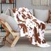 Cow Printed Soft 300GSM Flannel Throw Blanket Sofa Bed