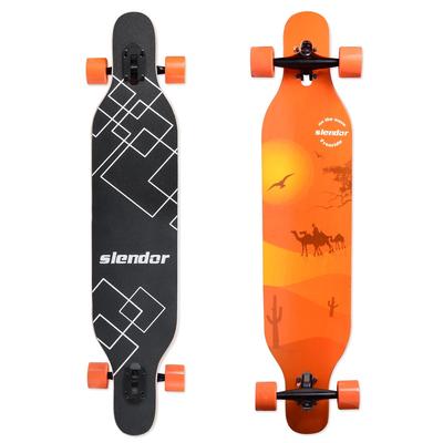 42 in. Desert Longboard Skateboard Drop Through Deck Complete Maple Cruiser Freestyle, Camber Concave