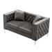 59.4" Modern Velvet Loveseat, 2-Seater Sofa Couch with Jeweled Buttons, Square Arm, 2 Matching Pillow, for Living Room Etc