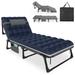 3 in 1 Folding Camping Cot Bed, 5 Positions Adjustable Patio Chaise Lounge Chair, Portable Sleeping Cots with Storage Bag