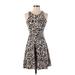 H&M Casual Dress - Fit & Flare: Tan Leopard Print Dresses - Women's Size X-Small
