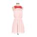 Express Casual Dress - Mini Crew Neck Sleeveless: Pink Solid Dresses - Women's Size X-Small