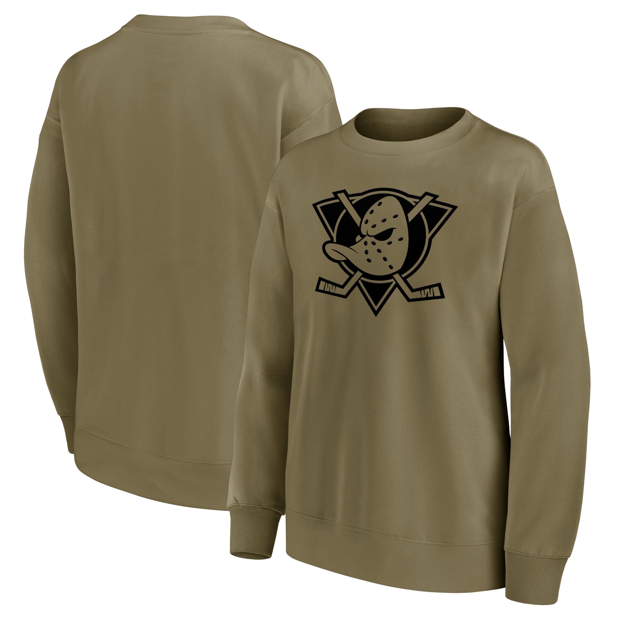 Anaheim Ducks Fanatics Branded Mono Logo Graphic Übergroßes Crew-Sweatshirt – Damen