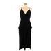 BCBGeneration Casual Dress - Midi Plunge Sleeveless: Black Solid Dresses - Women's Size Medium