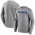 New England Patriots Rundhals-Sweatshirt mit neutraler Farbe und Wortmarke - Herren