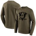 Anaheim Ducks Fanatics Branded Iconic Preferred Logo Graphic Crew Sweatshirt - Khaki - Herren