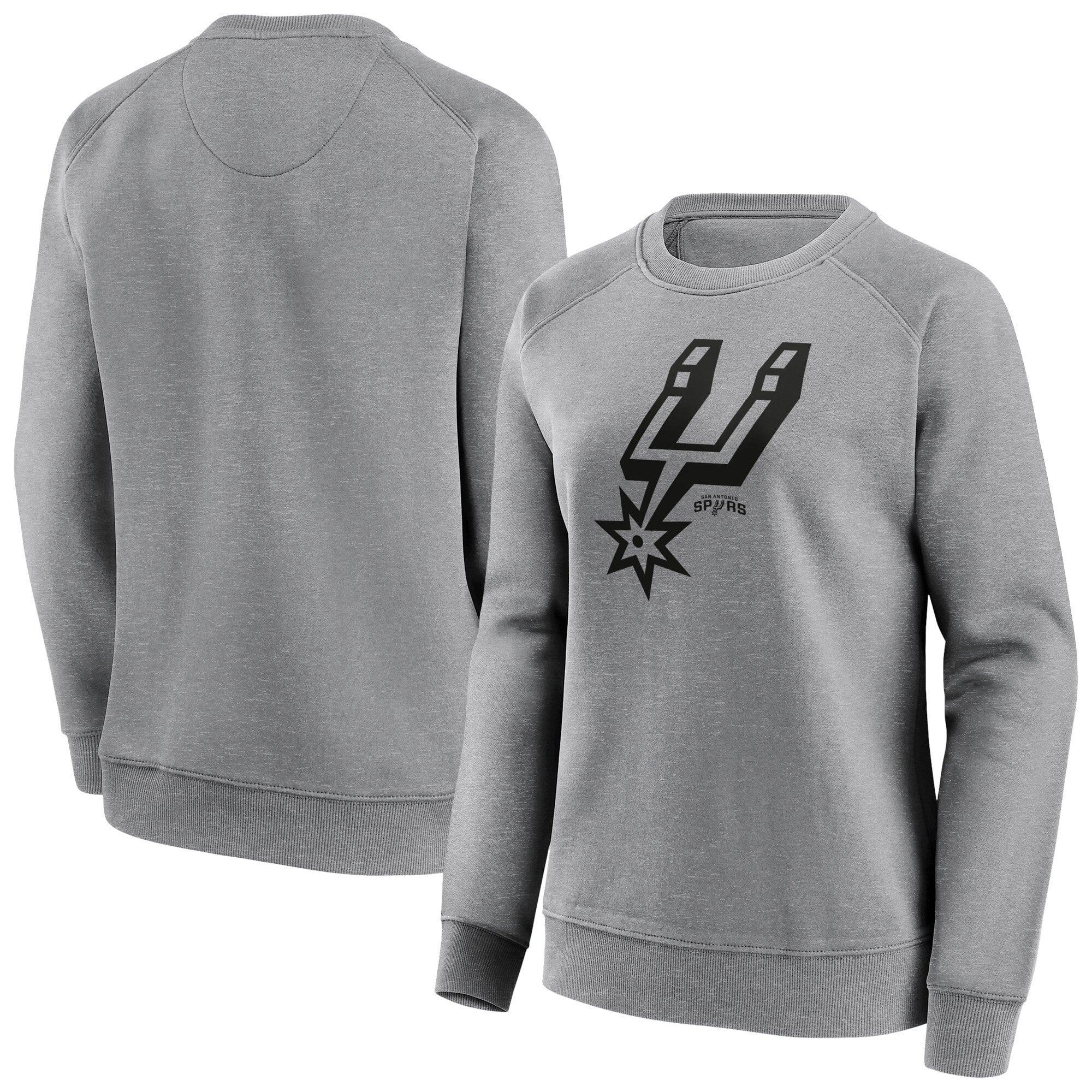 San Antonio Spurs Fanatics Branded Iconic Mono Logo Graphic Crew Sweatshirt - Sportgrau - Damen