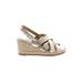 Talbots Wedges: Ivory Print Shoes - Women's Size 7 1/2 - Open Toe