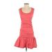 Nicole Miller Collection Casual Dress - A-Line Scoop Neck Sleeveless: Pink Print Dresses - Women's Size 0