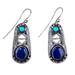 Magic Lake,'Oxidized Lapis Lazuli Turquoise 925 Silver Dangle Earrings'