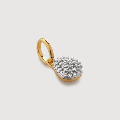 Gold Nura Mini Pebble Pendant Charm Diamond