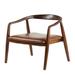 Brown Leather And Teak Contemporary Dining Chair Dining Chair by Quinn Living in Brown