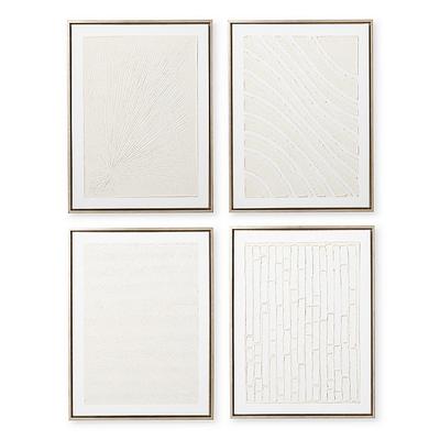 Textural Compositions in White - Set of 4 - Frontgate