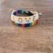 J. Crew Jewelry | J.Crew Love Adjustable Bracelet And Homemade Rainbow String Bracelet | Color: Cream/Gold | Size: Os