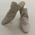 Free People Shoes | Nwob Free People Cannon Square Toe Mule Heels Ivory Leather Shoes | Color: Cream/White | Size: 9